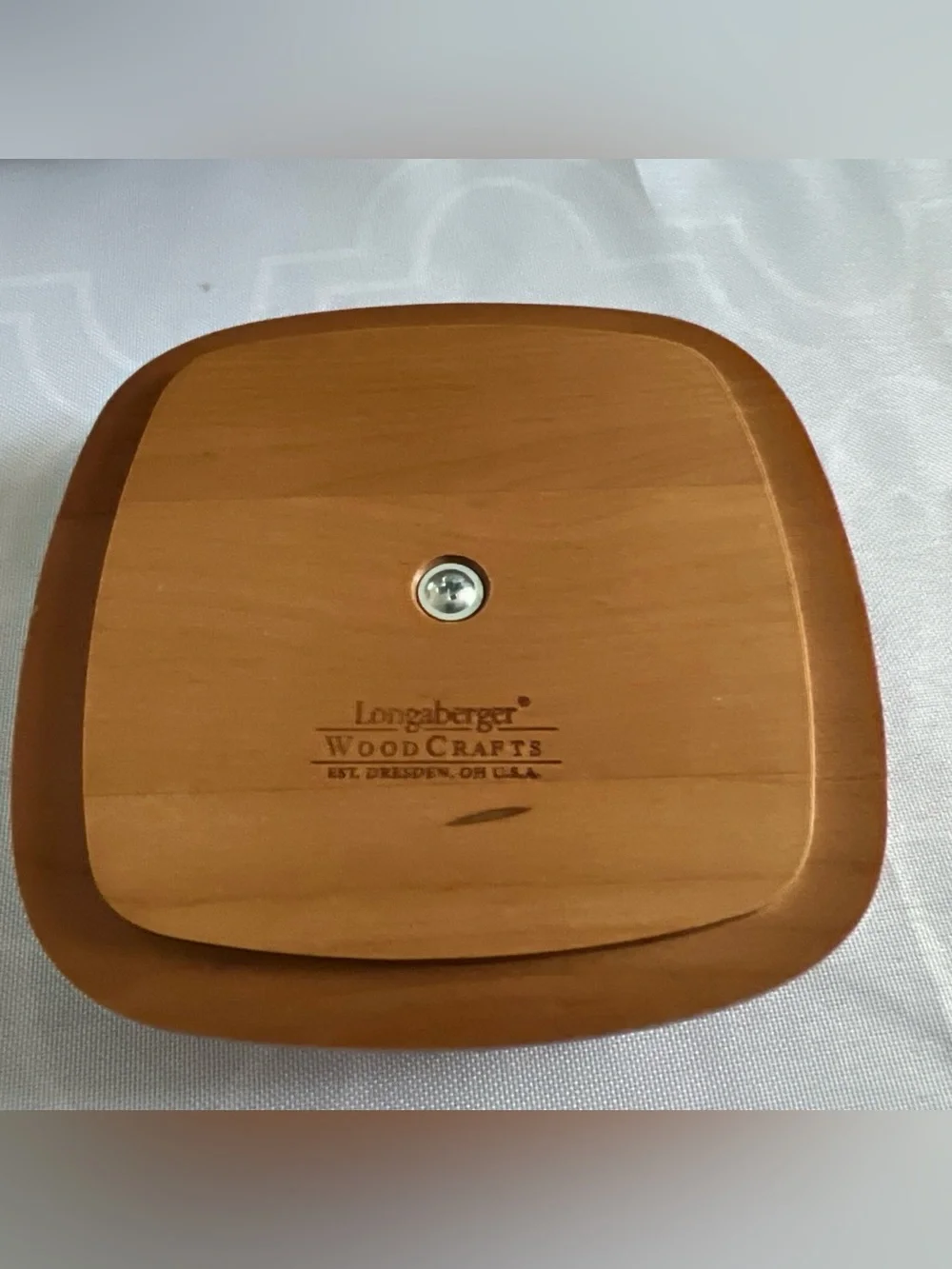 Longaberger TEASPOON Basket w/Hunter Green liner, plastic protector & lid #18432